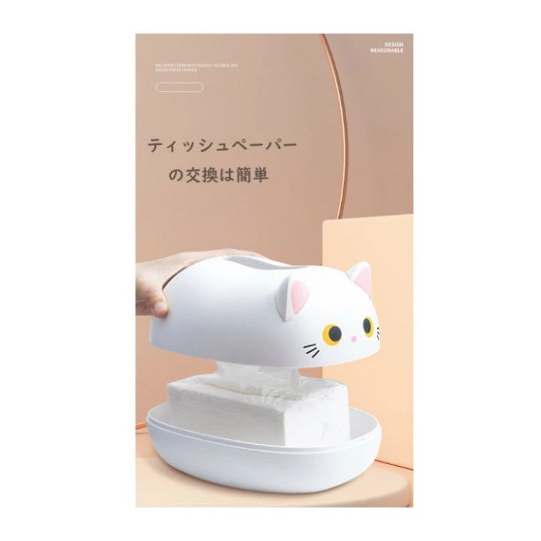 ティッシュケース 多機能 猫 かわいい ティッシュ ボックス ケース カバー ホルダー おしゃれ ねこ 動物 インテリア ペーパー 収納 卓上 [3]