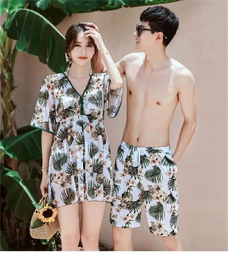 Men's Beach Pants, Men's Swimwear, Floral Print, Mom Swimwear, Adult Swimwear, Men's and Women's Swimwear, Body Covering, Couple Swimwear