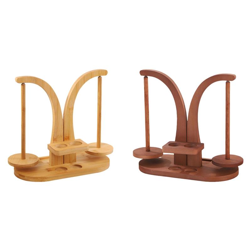 yarnホルダー木製安定した糸ストレージオーガナイザーdiy crafting女性編