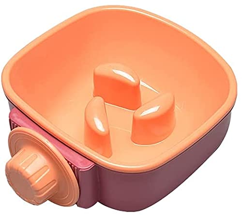 ペットボウル ペット食器 ハンガー ゲージ用 早食い防止 ペットぶら下げボウル フードボウル 高さ調整 取り外し可能 餌入れ 猫 犬 うさぎ 小動物用 食器 固定 ブルー オレンジ防止タイプ BO防止 (レッド オレンジ早食い防止タイプ)