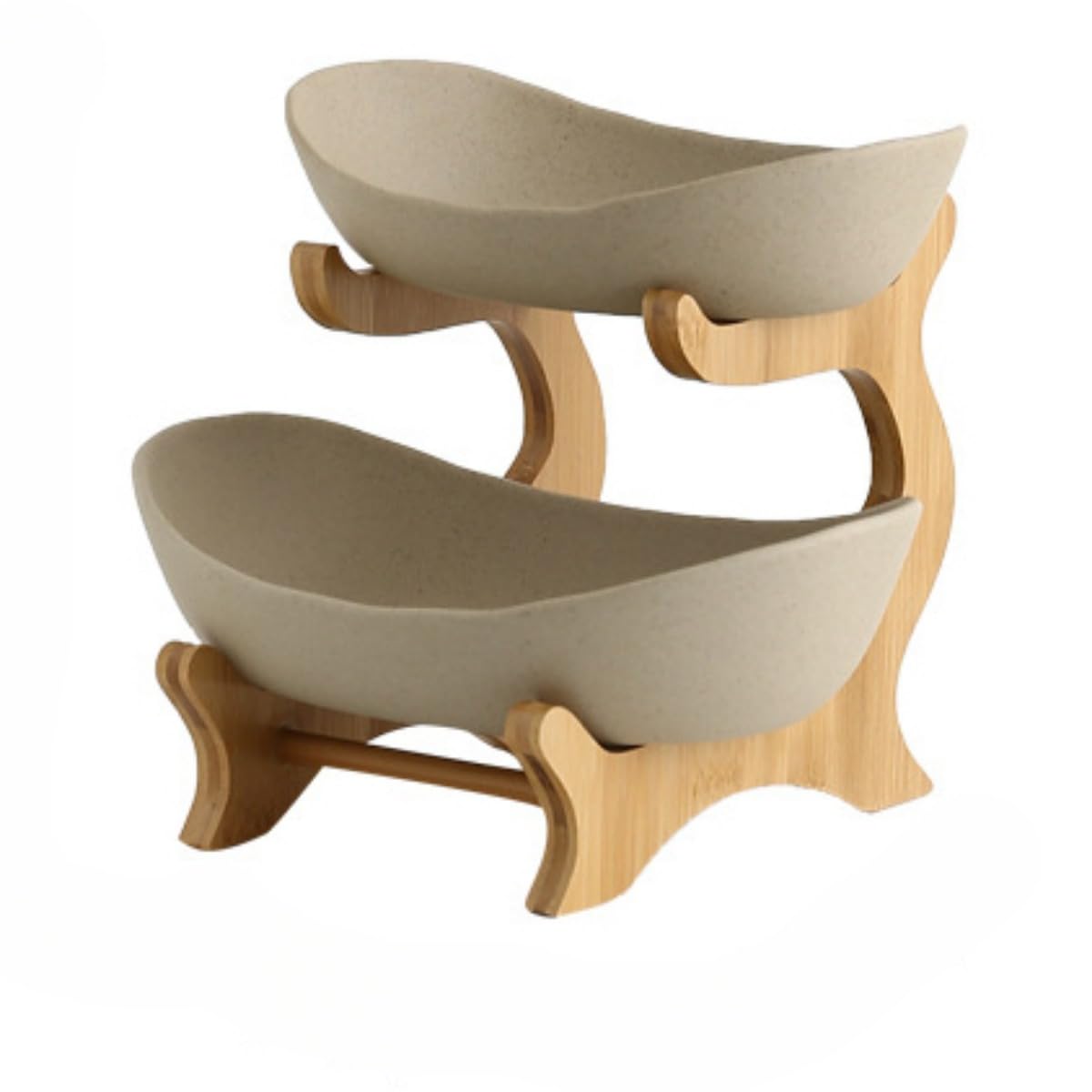 フルーツバスケット 木製 卓上 2 段 3 段 果物展示棚 野菜棚 お菓子皿 多功能収納棚 化粧品棚 分解可能..