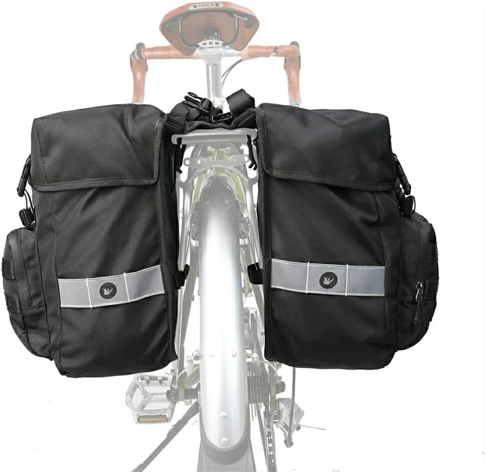 サイクリングバッグ 防水 大容量 リアラック サドルバッグ ダブルパニアバッグ 40L 自転車パニアバッグ
