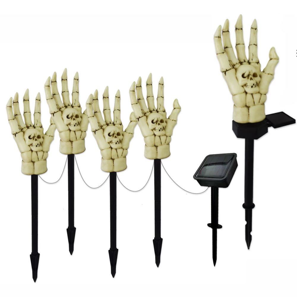 4 in ハロウィン 飾り 幽霊の手 幽霊ライト ガーデンライト ハロウィーン ソーラーライト ハロウィン飾り ストリングライト ハロウィン飾り ランプ 埋め込み式 屋外 防水 自動点灯 消灯 省エネ 照明飾り お化け屋敷 お庭 雰囲気作り 飾りライト
