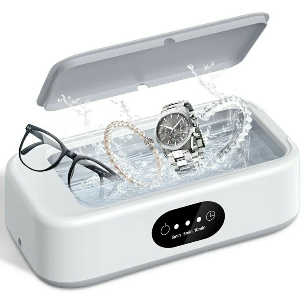 、超音波洗浄機 メガネ ジュエリー 入れ歯 マウスピース リテーナー 腕時計 49Hz 64ml アクセサリー 超..