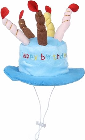 ドッグウェア ハッピーバースデー ケーキ型 お誕生日 ハット コスチューム ろうそく 帽子 犬猫用 ペッ..