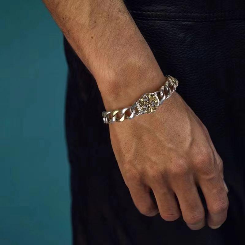 韓国 おすすめ 春夏 秋冬 メンズ 男性 ファッション かっこいい おしゃれ モテ アクセサリー ジュエリー レトロ ブレスレット シンプル チェーン 個性的 ロック クール ヒップホップ 高級 シルバー