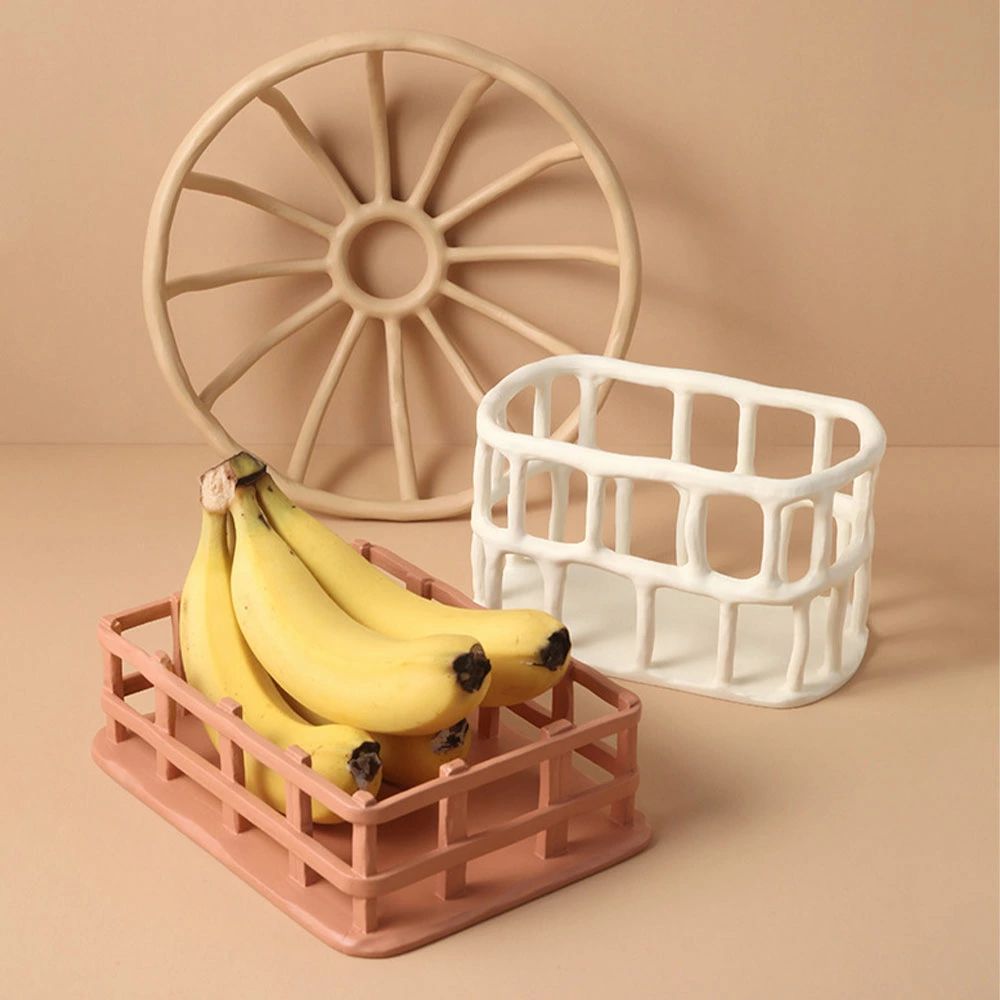 フルーツバスケット　樹脂透かし彫りフルーツバスケットリビングティーテーブルアイデアインテリアホテ..