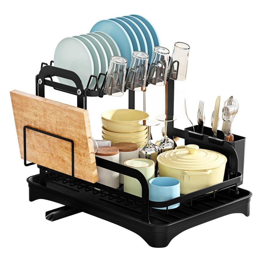 りラック キッチン 水切り かご 食器乾燥ラック 大容量 自動排水 防錆性 耐荷重性取に優れ り外し可能 ..