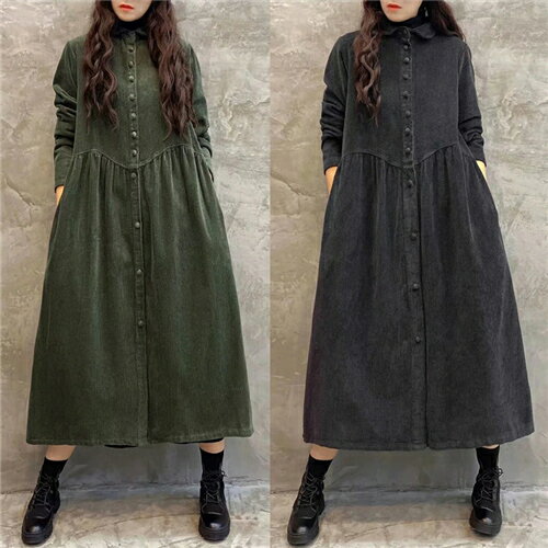 乐天商城 - シャツワンピース 秋冬 長袖 ロング レディース ワンピース シャツ チュニック シャツワンピ 夏 春 秋 30代 40代 50代 カジュアル 大きいサイズ きれいめ シャツワンピース 上品 シーズンレスで活用 脚長効果も抜群 通勤 おしゃれ ゆったり シンプル ブラック グリーン