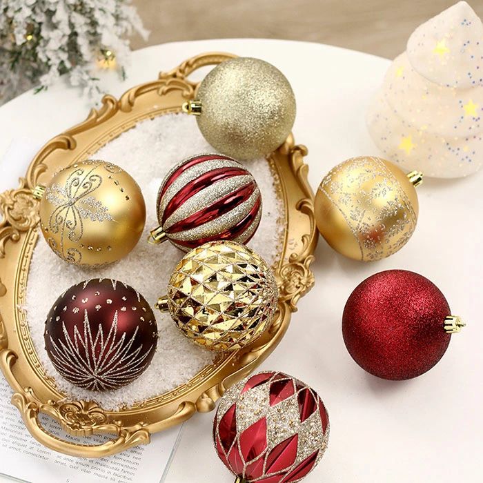 ビードゥー喜幸のクリスマスボール クリスマスツリー 16個セット 直径8cm クリスマスオーナメント 飾り 豪華 ツリー飾り ゴージャスな配色 北欧風 クリスマスツリー飾り 可愛い おしゃれ キラキラ クリスマスデコレーション 部屋 喫茶店 店舗 ボール飾り 新年 家庭用｜アングル2