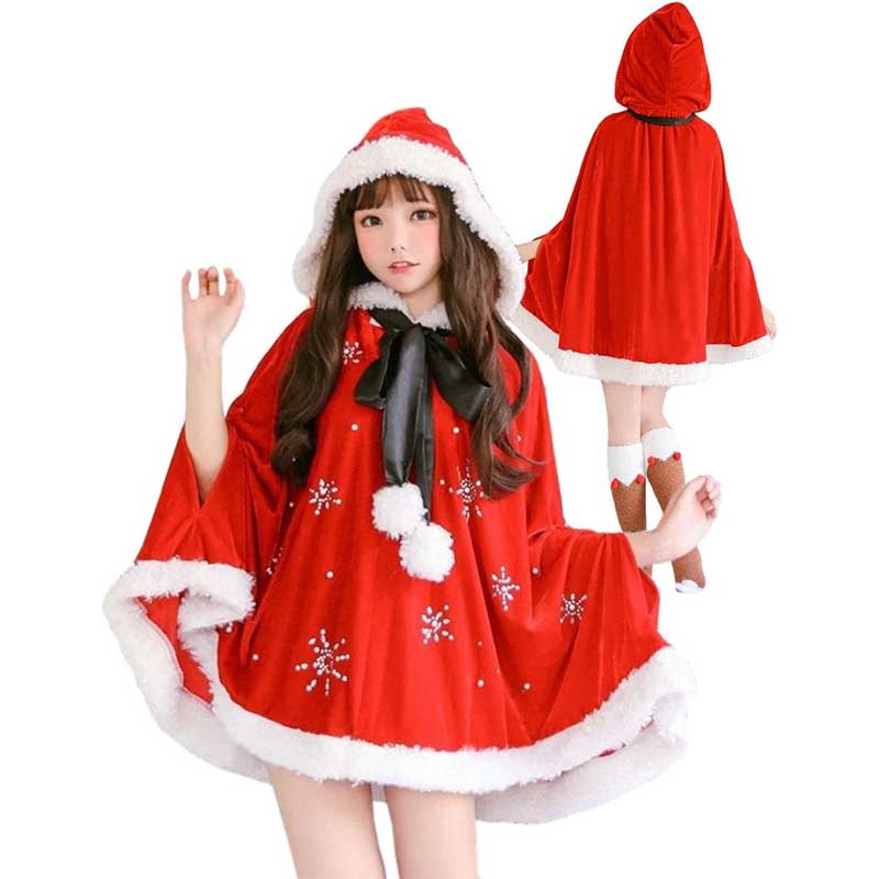 【 商品素材】シャギー　 【サイズ】(約)着丈72cm ウエスト65-75cm ズボン着丈25cm 【 可愛いサンタコスチューム 】サンタコスに必要なものが全てセットになっています。手軽にサンタになりきれる人気のサンタコスチュームです。 【 上質な生地を採用 】上質な生地でサラサラとした質感と鮮明な色で高級感があります。シワになりにくい扱いやすい素材で、着心地もバツグンです。 【 かわいいデザイン 】だぼっとしたポンチョが一体のワンピースは動きも楽々!キュートなあなたにピッタリです。 【イベントで大活躍】クリスマス、ハロウィンにはもちろん、仮装パーティ、忘年会、 新年会、 学園祭 、文化祭、演出ショー、撮影 、発表会、各種イベントなどにも使えます！セクシーなサンタコスで、パーティーやイベントで主役間違いなしですよ♪ ※保証期間：到着日から7日以内に何か問題がありますと、ご連絡してください。 ※当店ではお客様都合による交換、返金は受け付けておりません。 ■お客様都合によるキャンセル（商品発送前） ご注文から30分以内は、理由の有無を問わず購入履歴からキャンセルすることが可能です。 なお、当店では、ご注文から30分以上過ぎた場合、お客様都合によるキャンセルは承っておりません。 あらかじめご了承ください。 ◇ 配送方法について ◇ ※ 発送後のキャンセル?送付先の変更はできません。 ※ 届かない場合や、転居による紛失に関しての補償は一切ありません。 ご注文前に、送付先に誤りがないか、部屋番号抜け等がないかを必ずご確認ください。 ※ 長期不在?表札がない?表札や郵便受けに書かれたお名前がご注文者のお名前と異なる場合、 お届けができず自動的に返送となる場合がございます。 返送された場合、返送?再配達にかかる送料はお客様負担となります。ご了承ください。 ◇ 注意事項 ◇ ※ ご利用のモニターによって、実物とすこし異なる色に表示される場合がございます。 ※ 全商品、北海道?沖縄?離島は別途 送料が掛かります。 ※ ラッピング対応しておりませんので、ご了承ください。 ※ 説明書は日本語化されていません。 ※輸入品の為予告なくパッケージや仕様が多少変更される場合があります。 ご了承ください。 ※本商品は新品未使用品ですが、輸入品のため、汚れや傷?ムラがある場合がございます。ご了承ください。