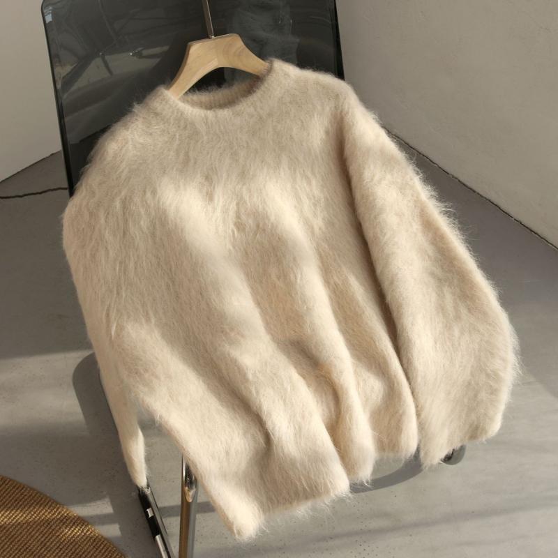 ニット レディース 灰色 ミンク タートルネック セーター プルオーバー 秋冬 厚手 ゆったり 暖かい トップス 長袖 かわいい 普段使い