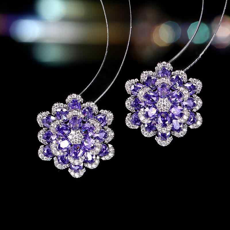 ピアス レディース S925シルバーポスト キュービックジルコニア 立体花 フラワーモチーフ 軽奢 高級感 上品 エレガント 華やか おしゃれ 電気メッキ加工 結婚式 パーティー フォーマル 通勤 オフィス カジュアル 普段使い(4)