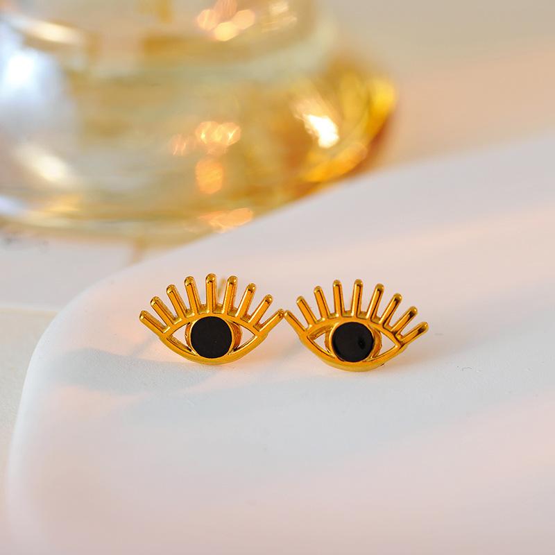 ピアス レディース デビルアイ チタン合金 高級感 個性的 欧米スタイル 電気メッキ加工 ファッション ..