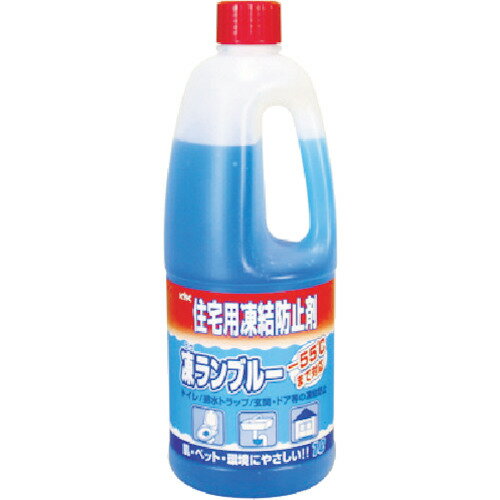 商品説明 特長 ●不凍効果にも優れ、希釈により-10〜-55℃まで、幅広く対応します。 ●化粧品にも使用されている毒性の少ないグリセリンとエタノールを主成分としていますので、色々な用途で安心して使用できます。 ●金属に対しても防錆効果があり、ゴムやプラスチックに対しても悪影響がありません。 用途 ●トイレ、排水トラップ、玄関、ドアの凍結防止。 仕様 ●色：青●容量(L)：1●容器タイプ：ポリ容器●商品サイズ：93.5×93.5×260mm●質量:1.1kg 材質 ●グリセリン・エタノール 製造国 ●日本　