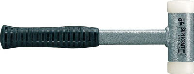 HALDER　　スーパークラフトハンマー　スティール製ハンドル付ナイロン（白）　頭径6　【1本】【3377.060】(ハルダー)（ハンマー・刻印・ポンチ／ショックレスハンマー）