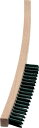 LESSMANN 4行ロング 木柄ハンドブラシ 鋼線 【1本】【122401】全長300x幅30(研削研磨用品/ハンドブラシ)