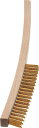 LESSMANN 4行ロング 木柄ハンドブラシ 真鍮線 【1本】【122461】全長300x幅30(研削研磨用品/ハンドブラシ)