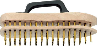 LESSMANN アジャスタブルハンドブラシ　真鍮線　【1本】【140961】全長225x幅55（研削研磨用品／ハンドブラシ）