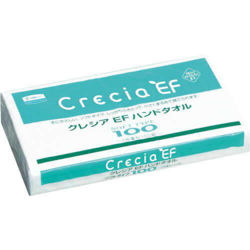 [直送品]*代引不可*クレシア　EFハンドタオル　ソフト100　【1CS】【37018】,(シートサイズ218x230)(100組(200枚)x60パック)（労働衛生用品／ペーパータオル）