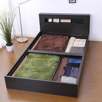 安らぎの空間を実現宮・照明付きチェストベッド(セミダブル)