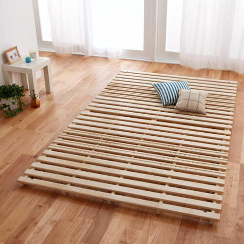 ベッド ベット すのこ シングル ベージュ 幅：100cm〜109cm 奥行き：200cm以上 高さ：19cm以下 キャスター無し 既成品 カジュアル シンプル ナチュラル ベーシック 無地 シングル 木製 ローベッド すのこ 完成品 木 中国 ナチュラル 200cm 和風 シンプル ベーシック