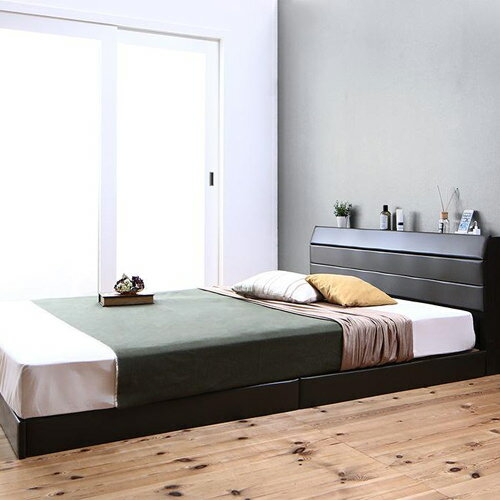 2年間保証 ベッド ベット ダブル レザー ホワイト ブラウン 幅 140cm 149cm 奥行き 0cm以上 高さ 60cm 69cm キャスター無し 既成品 カジュアル フレンチ モダン ダブル 木製 ボンネルコイル ローベッド すのこ コンセント付き 棚付き 要組立品 合成皮革 日本 白