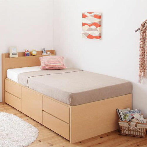 シングルベッド ショート かわいい 収納 ベッ...の紹介画像2