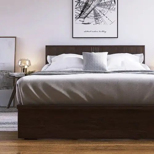 Rakuten - [ベッド セミダブル] フランスベッド 幅122.5cm 収納付き すのこ マットレス付き コンセント付き 引き出し付き 防ダニ 抗菌 防臭 日本国産 ウォルナット柄 シンプル モダン フランスベッド 低ホルムアルデヒド