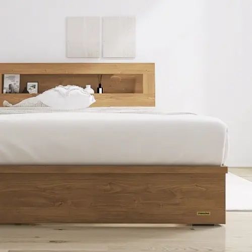 Rakuten - [ベッド クイーン] フランスベッド 幅172cm 収納付き 照明付き すのこ マットレス付き 棚付き コンセント付き 引き出し付き 防ダニ 抗菌 防臭 日本国産 シンプル モダン 北欧風 高級感 ナチュラル フランスベッド 低ホルムアルデヒド