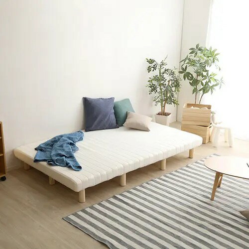 Rakuten - すのこベッド セミダブルベッド マットレスベッド 脚付き 天然木使用 シンプル 頑丈