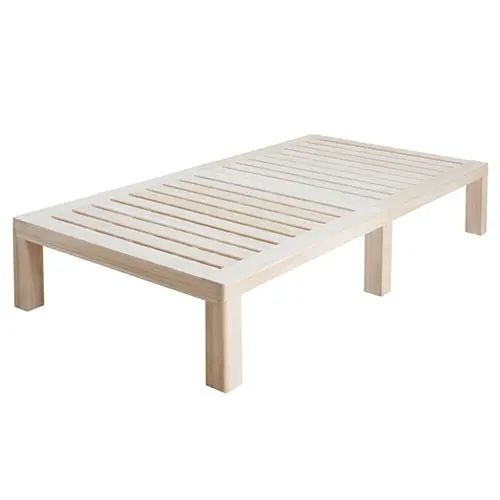 [ベッド セミシングル] 幅80cm すのこベッド ヘッドレス 脚付き 天然木使用 シンプル