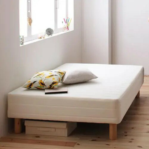 ダブルベッド マットレスベッド ヘッドレス 分割式 脚付き 天然木使用 ナチュラル 幅83cm 長さ197cm ボンネルコイルマットレス ボンネルコイル ポケットコイル 敷きパッド無し 敷きパッド付き 敷きパッド付き 敷きパッド付き 敷きパッド付き 敷きパッド付き 組立設置