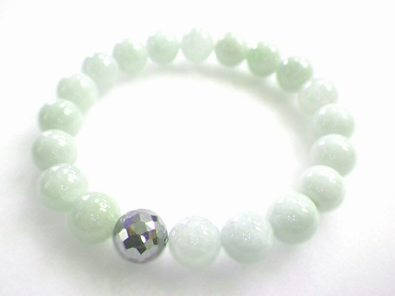 【新日本国首相 お祝い企画】SUPER-ポイント20倍【数量限定】テラヘルツ10mmミラーカット128面体x1pcs 魔除けの天然翡翠10mm ブレスレット 【...