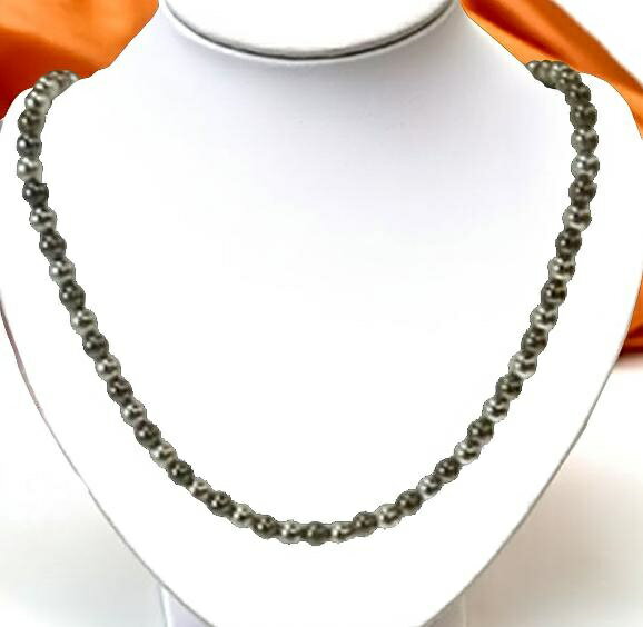 テラヘルツ＆磁気ネックレス 高級品質 テラヘルツ 6mm丸玉 ＆ 磁気 ヘマタイト 6mm丸玉 ネックレス【ゴ..