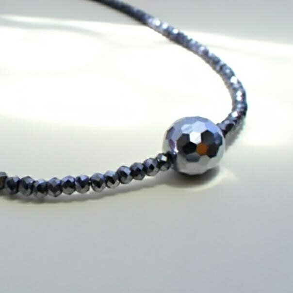 SUPER-ポイント20倍 SS 選べる長さテラヘルツネックレス テラヘルツ10mmミラーカット1石&テラヘルツ3mmミラーボタンカット 【選べる金具SV925・チタン金具】【選べる長さ50～60cm】健康テラヘルツネックレス