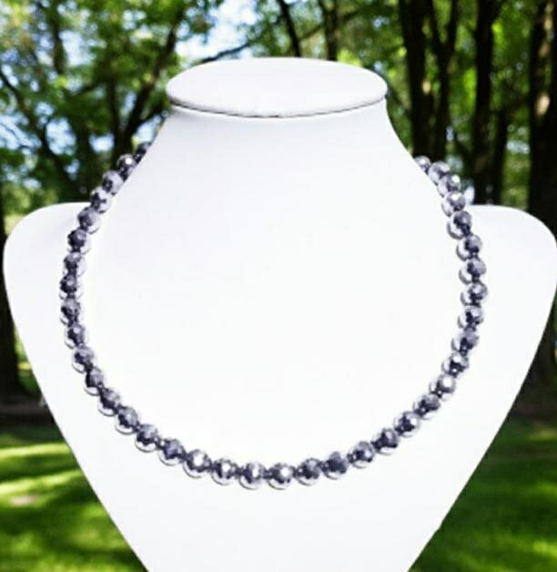 健康寿命をサポート 高級品質テラヘルツ 8mmミラーカットネックレス キラキラ128面カット【選べる金具＆選べる長さ】 公的機関で品質検査済み 安心安全 健康ネックレス