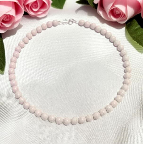 【北投石】 8mm丸玉ネックレス 【選べる長さ約38-36-38-40-42-44-46-48cm】 【北投石：台湾産セラミッ..