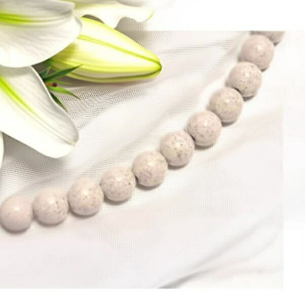 SS 北投石8mm丸玉ネックレス【北投石：台湾産セラミック加工処理石】マイナスイオン 大の特徴！【選べる金具】【選べる長さ約60-62-64-66cm】