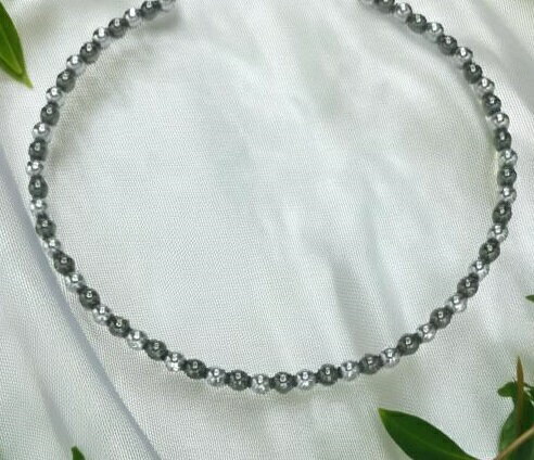 【新日本国首相 お祝い企画】SUPER-ポイント20倍【限定数量チャンス】【選べる長さ40-42-44-46-48-50-52cm】 W効果 高級品質テラヘルツ 6mm丸玉＆磁気ヘマタイト6mm丸玉ネックレス 【選べる金具】 おすすめ！自社開発強化ゴム仕様 】 白銀玉の方がテラヘルツ石