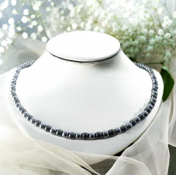 【新日本国首相 お祝い企画】SUPER-ポイント20倍【限定数量チャンス】テラヘルツ ネックレス 高級品質テラヘルツ4mm丸玉＆磁気ヘマタイト4mm丸玉 本物テラヘルツ ネックレス 【チタンも選べる金具】【選べる長さ約32cm〜46cm】 磁気＆テラヘルツ ネックレス