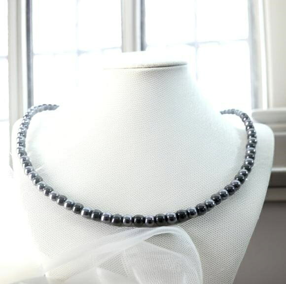 メビウスW-4 W効果 テラヘルツネックレス 高級品質 テラヘルツ 4mm丸玉 ＆ 磁気 ヘマタイト 4mm丸玉 ネックレス【SV925金具仕様選べる長さ46-48-50cm】 磁気ネックレス