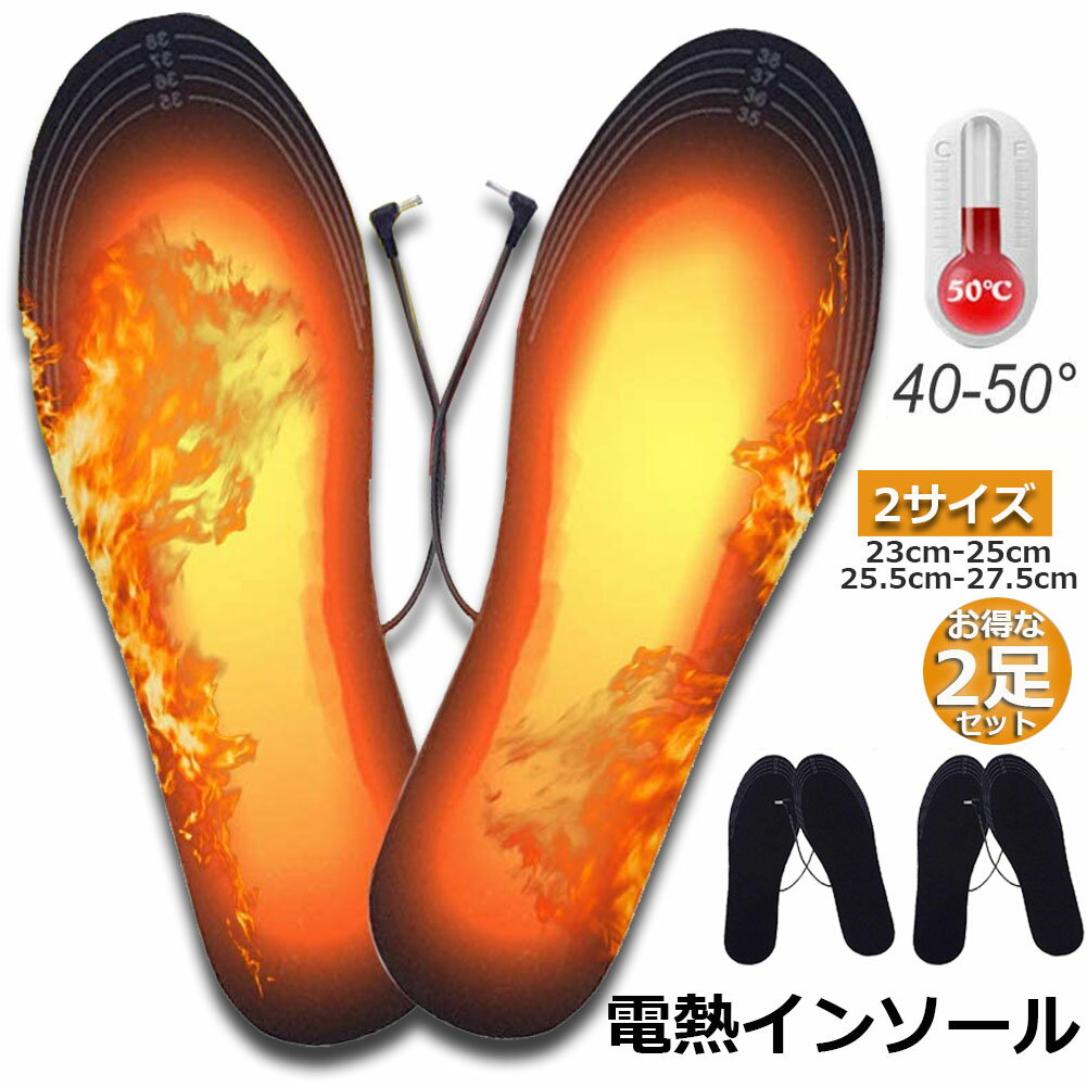 乐天商城 - 中敷き 2足セット 電熱インソール ヒートインソール USB加熱式 足元暖める 防寒対策 冬要 電熱 防寒具 電熱ウェア 靴底 下着 フットウェア インソール 男女兼用 送料無料