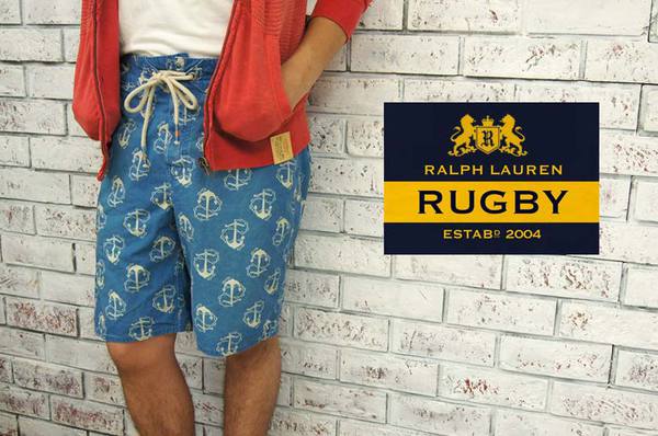 【RUGBY by Ralph Lauren】ラルフローレン ラグビー ウォッシュ加工 マルチ アンカー サーフショーツ【あす楽】