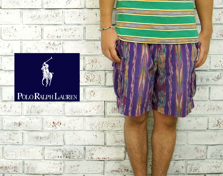 【POLO by Ralph Lauren】ラルフローレン ガテマラ ネイティブ柄 VINTAGE COMBAT CARGO ショーツ/PURPLE【あす楽】