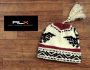 楽天BEEFRLX　 ラルフローレン RLX MERINO WOOL&LAMBS WOOL 雪柄 ニット キャップ