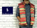 POLO by Ralph Lauren ラルフローレン ネイティブ柄 セラーペストライプ スウェット 中綿ベスト