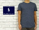 POLO by Ralph Lauren ラルフローレン リネン×コットン インディゴ ボーダー ポケット Tシャツ ■