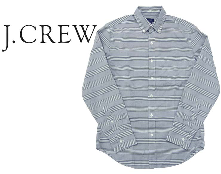 JCREW ジェイクルー ボーター ボタンダウン シャツ/GRAY/WHITE