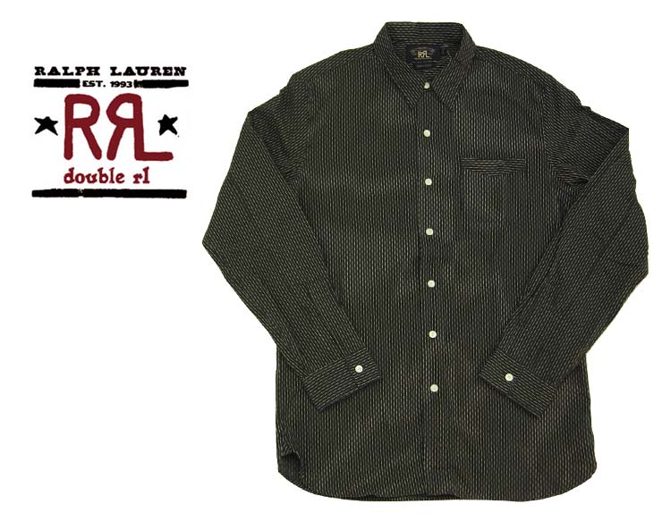 RRL　ラルフローレン DOUBLE RL ダブルアールエル チンスト&マチ付き ストライプ ワーク シャツ　あす楽のサムネイル